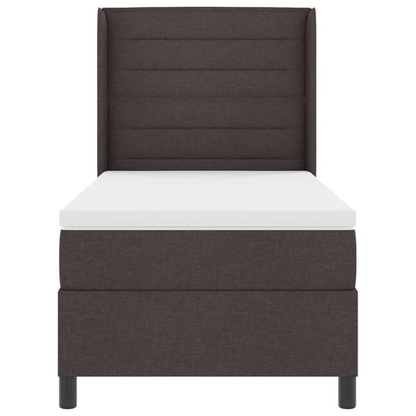 Boxspringbett mit Matratze Dunkelbraun 90x190 cm Stoff
