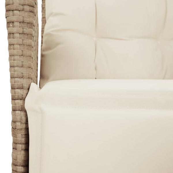 5-tlg. Garten-Essgruppe mit Kissen Beige Poly Rattan