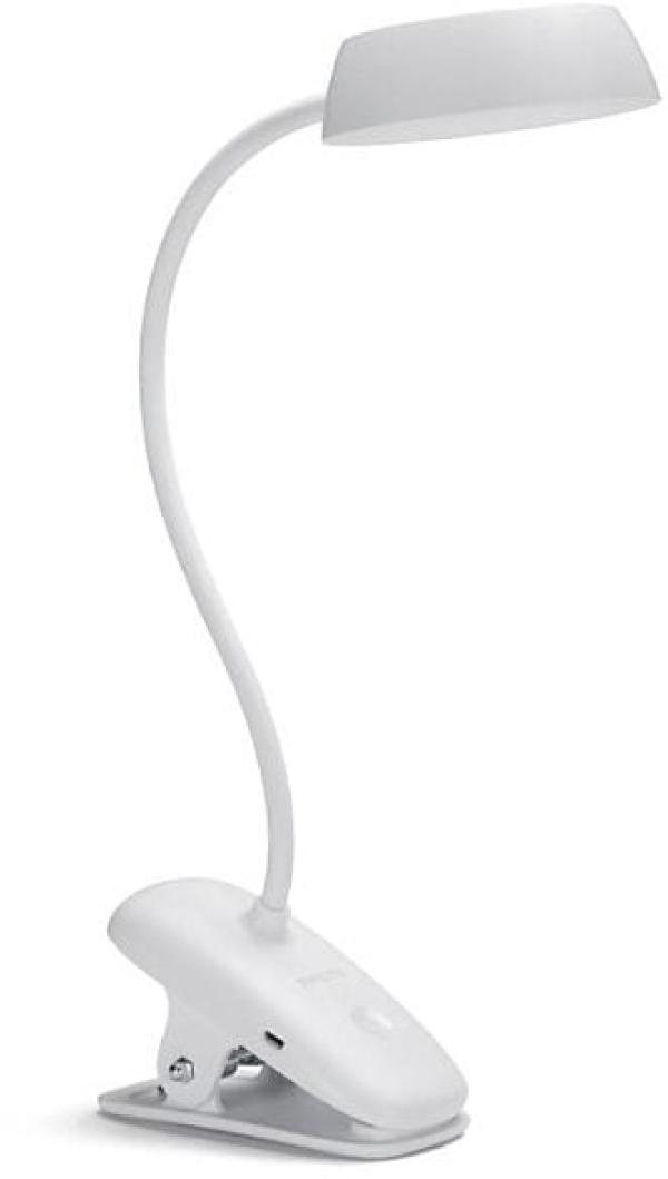 ARDEBO.de Philips Donutclip Schreibtischleuchte, 3W, 5V, 175lm, 4000K, dimmbar, weiß (929003179707)