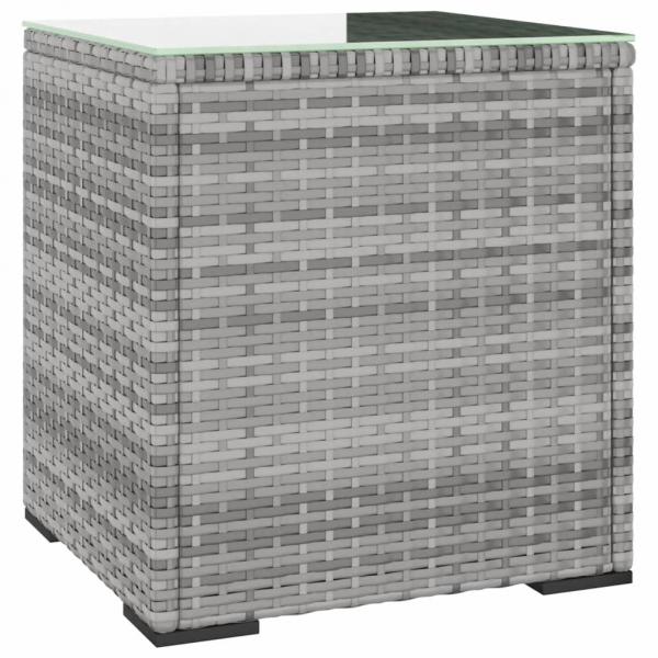 Beistelltisch Grau 40x37x40,5 cm Polyrattan und Hartglas