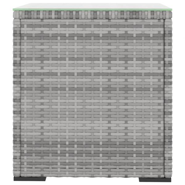 Beistelltisch Grau 40x37x40,5 cm Polyrattan und Hartglas