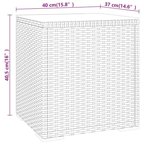 Beistelltisch Grau 40x37x40,5 cm Polyrattan und Hartglas