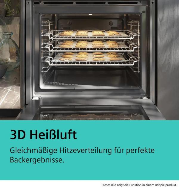 Siemens EQ110KAFBE EEK: A Einbau-Herd-Set (EA64RGNA1E + HE010FBA1), 60 cm breit, 66 L, 3D Heißluft, Schnellaufheizung, Schwarz