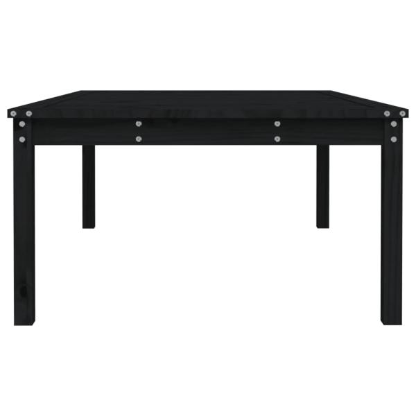 ARDEBO.de - Gartentisch Schwarz 121x82,5x45 cm Massivholz Kiefer