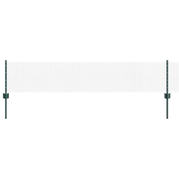 Schweißdrahtzaun mit 5 U-Posts Grün 0.4x10 m Stahl