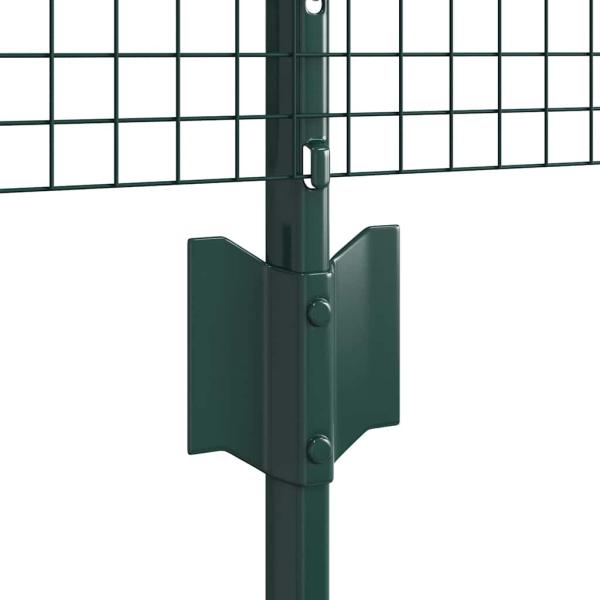 Schweißdrahtzaun mit 5 U-Posts Grün 0.4x10 m Stahl
