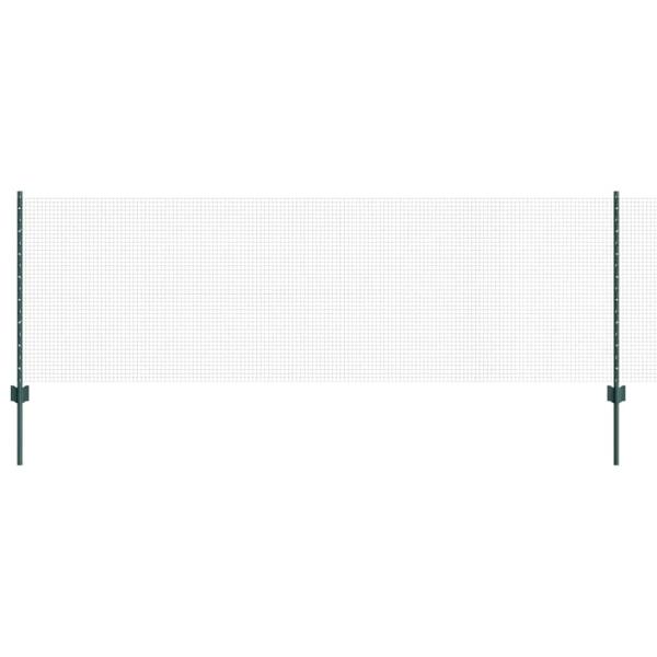 Geschweißter Drahtzaun mit 5 U-Pfosten Grün 0,8x10 m Stahl