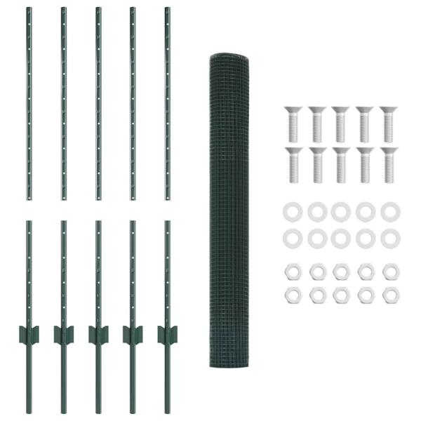 Gartenzaun Set Set aus 2 Grün Stahl Mittel Langlebig