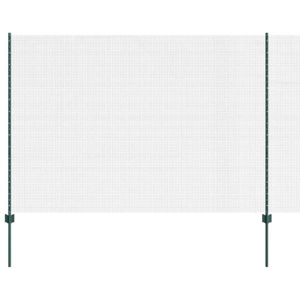 Schweissdrahtzaun mit 5 U-Posten Grün 1,6x10 m Stahl