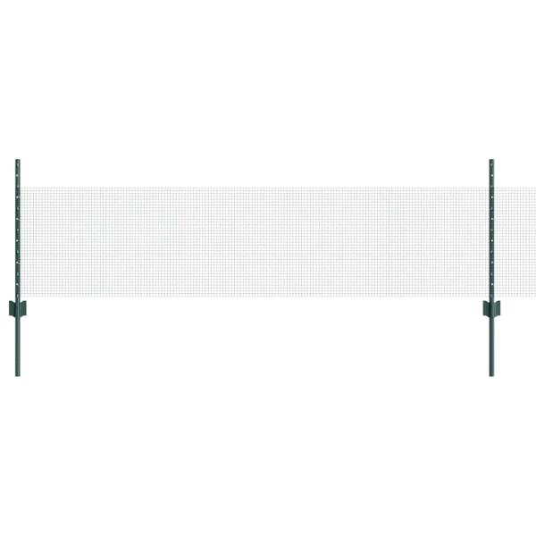 Geschweißter Drahtzaun mit 11 U-Posten Grün 0,5x25 m Stahl