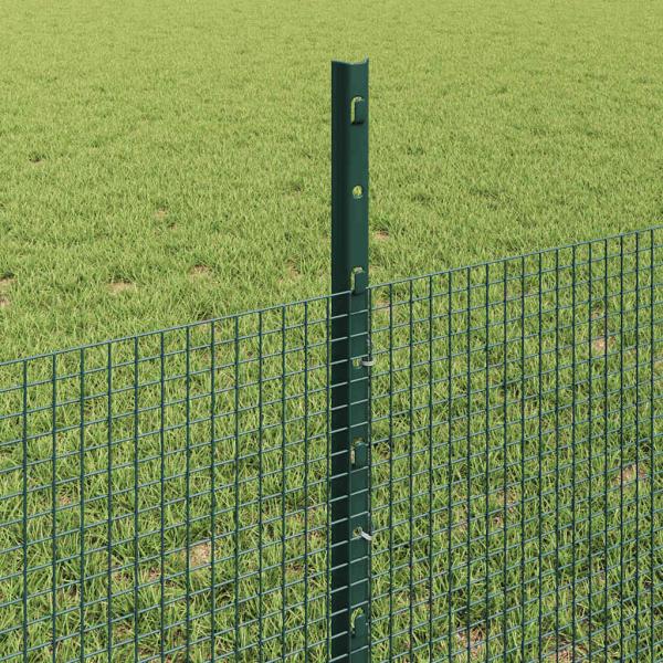 Geschweißter Drahtzaun mit 11 U-Posten Grün 0,5x25 m Stahl
