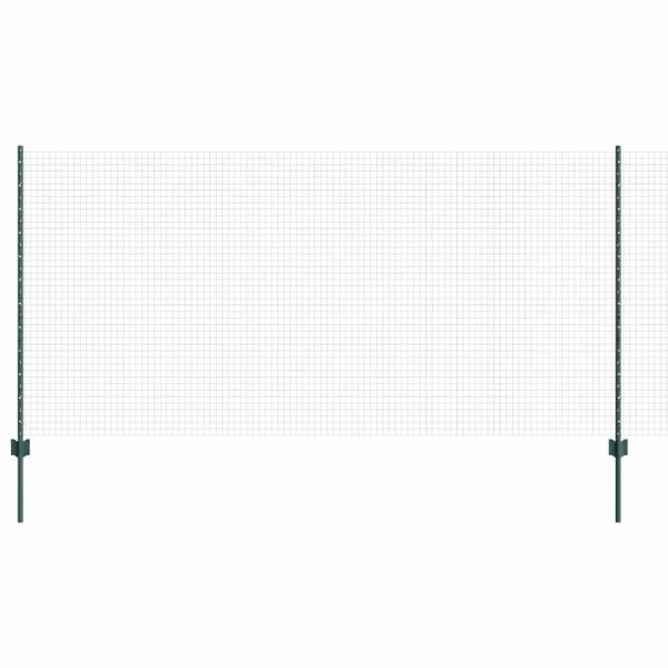 Schweißdrahtzaun mit 11 U-Pfosten Grün 1,2x25 m Stahl