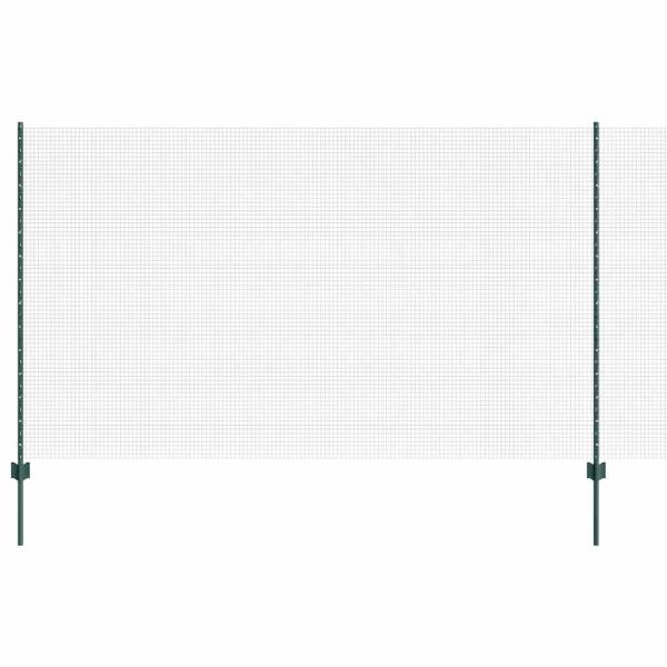 verzinkter Drahtzaun mit 11 U-Posten Grün 1.4x25 m Stahl