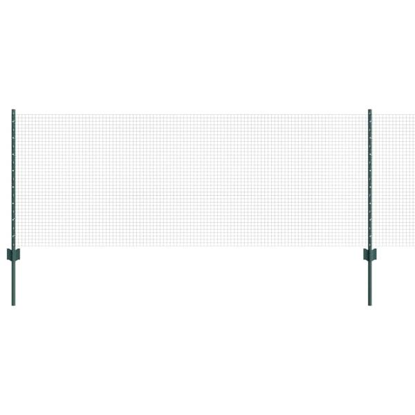 Geschweißter Drahtzaun mit 22 U-Posts Grün 0.8x50 m Stahl