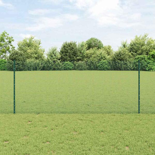 ARDEBO.de - Schweißdrahtzaun mit 22 U-Pfosten Grün 1x50 m Stahl
