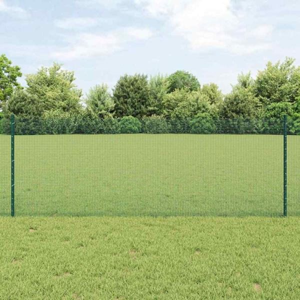 ARDEBO.de - Geschweißter Drahtzaun mit 44 U-Pfosten Grün 0.8x100 m Stahl