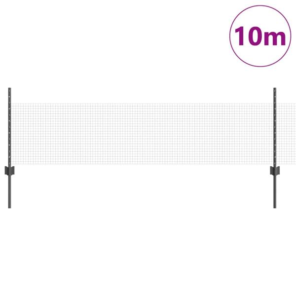 Gartenzaun Set 2-teilig Grau Verzinkter Stahl 10 x 0,5 m