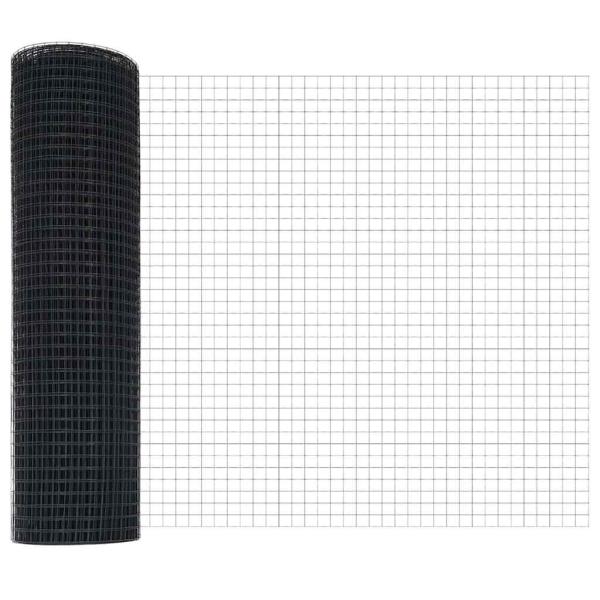 Gartenzaun Set 2-teilig Grau Verzinkter Stahl 10 x 0,5 m