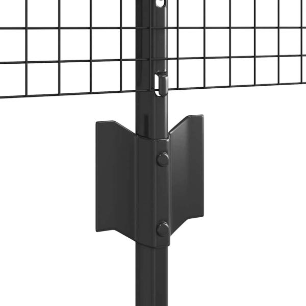 Gartenzaun Set 2-teilig Grau Verzinkter Stahl 10 x 0,5 m
