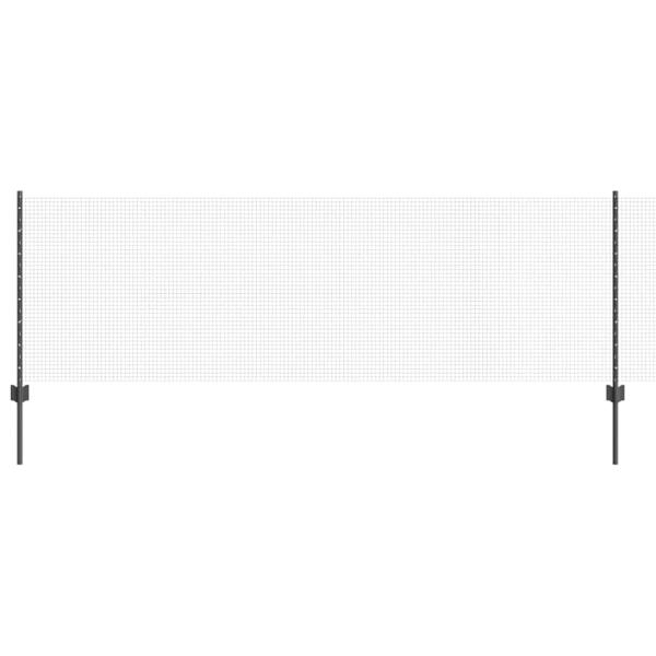 Geschweißter Drahtzaun mit 5 U-Pfosten Grau 0.8x10 m Stahl