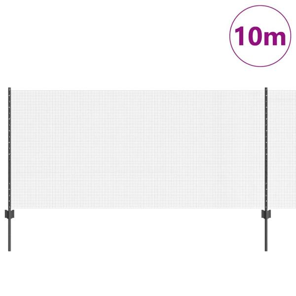 Hühnerdrahtzaun Set Set aus 2 Grau Metall 10 x 1 m Zaun