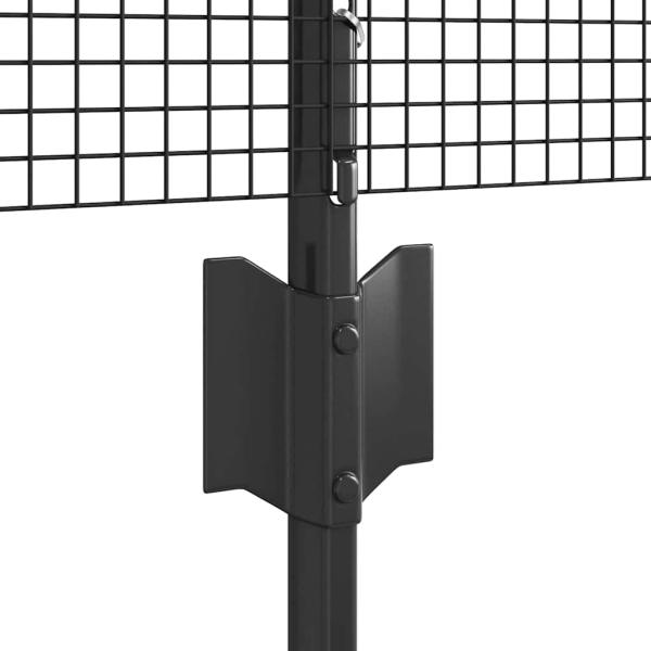 Geschweißter Drahtzaun mit 11 U-Posten Grau 0.4 x 25 m Stahl