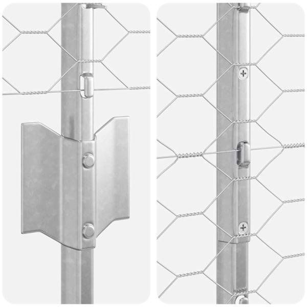 Verzinktes Gartenzaun Set Set aus 2 Verzinkter Stahl Robust
