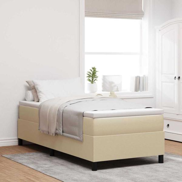 ARDEBO.de - Boxspringbett mit Matratze Lichtgrün Grau 90x200 cm Cord-Stoff