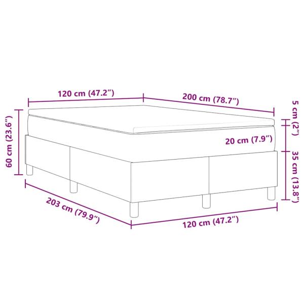 Boxspringbett mit Matratze Blau 120x200 cm Cordstoff