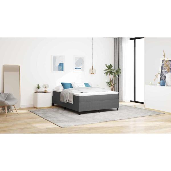 Boxspringbett Hellgrau und Weiß 140 x 200 cm Cordstoff