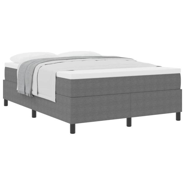 Boxspringbett Hellgrau und Weiß 140 x 200 cm Cordstoff