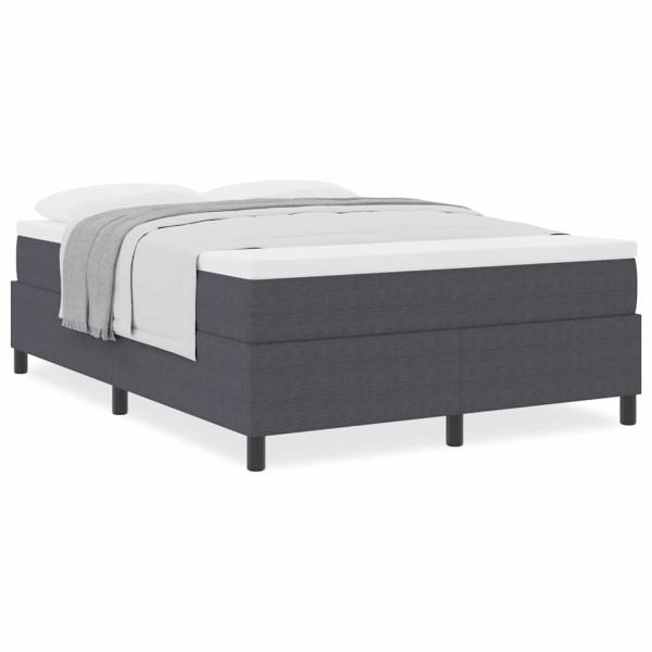 Boxspringbett mit Matratze Dunkelgrau 140x200 cm Cordstoff