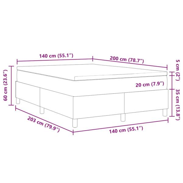 Boxspringbett mit Matratze Blau 140x200 cm Cordstoff