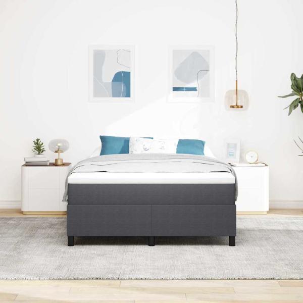 Boxspringbett mit Matratze Dunkelgrau 160x200 cm Cordstoff