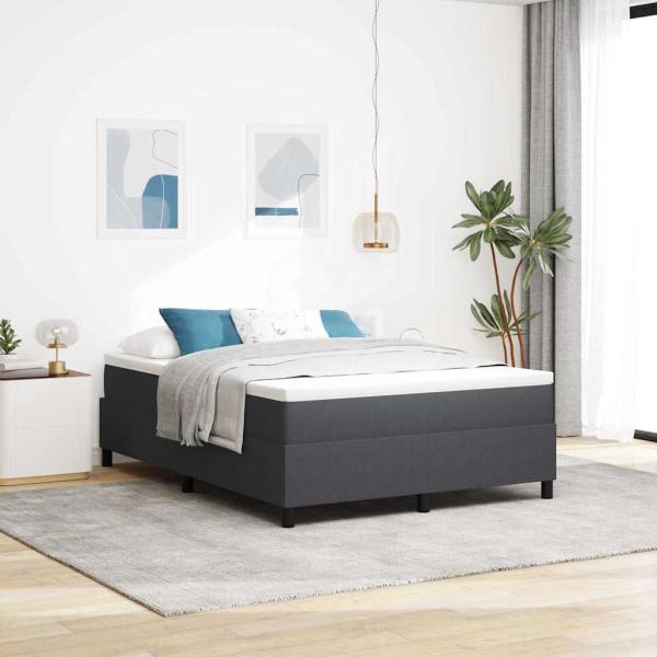 Boxspringbett mit Matratze Dunkelgrau 160x200 cm Cordstoff
