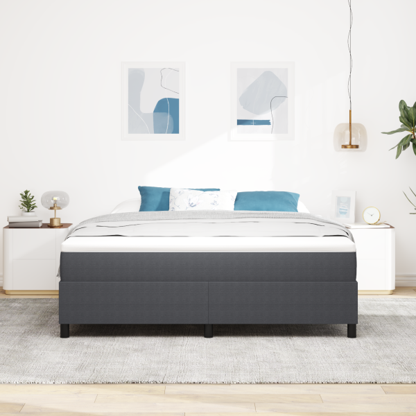 Boxspringbett mit Matratze Dunkelgrau Super King Cordstoff