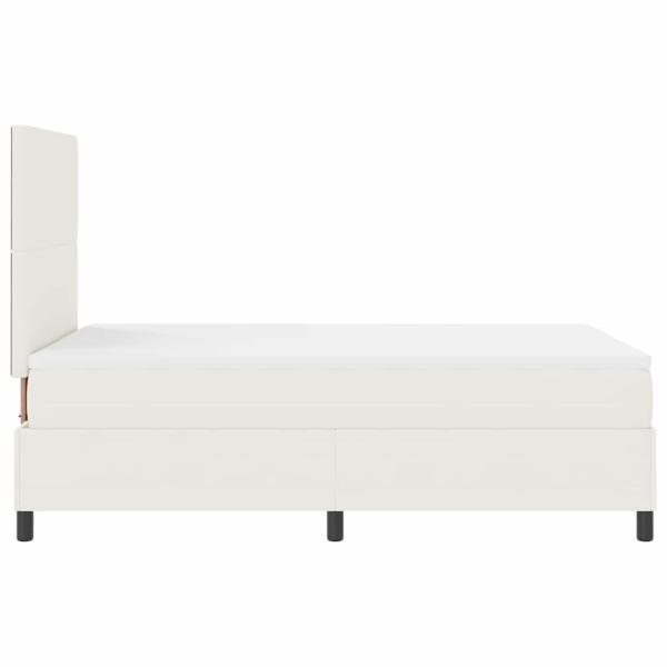 Boxspringbett mit Matratze Creme 120x200 cm Cord-Stoff
