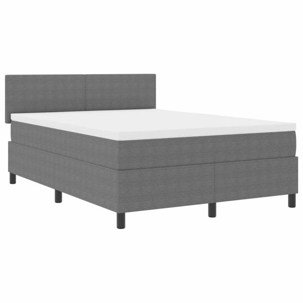 Boxspringbett mit Matratze & LED Licht Grau 140x200 cm Cord-Stoff