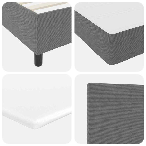 Boxspringbett mit Matratze & LED Licht Grau 140x200 cm Cord-Stoff