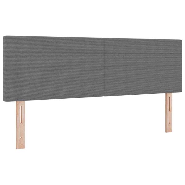 Boxspringbett mit Matratze & LED Licht Grau 140x200 cm Cord-Stoff