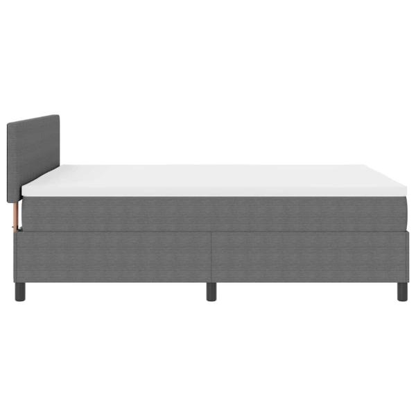 Boxspringbett mit Matratze & LED Licht Grau 140x200 cm Cord-Stoff