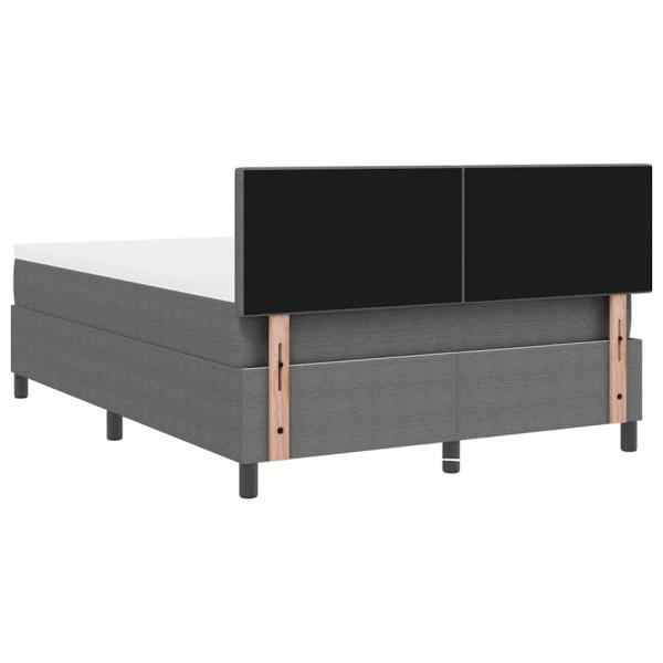 Boxspringbett mit Matratze & LED Licht Grau 140x200 cm Cord-Stoff