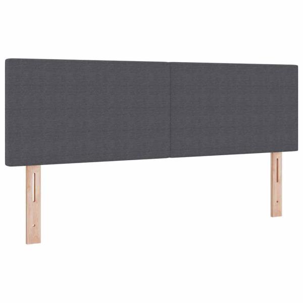 Boxspringbett mit Matratze & LED Dunkelgrau 140x200 cm Cord-Stoff