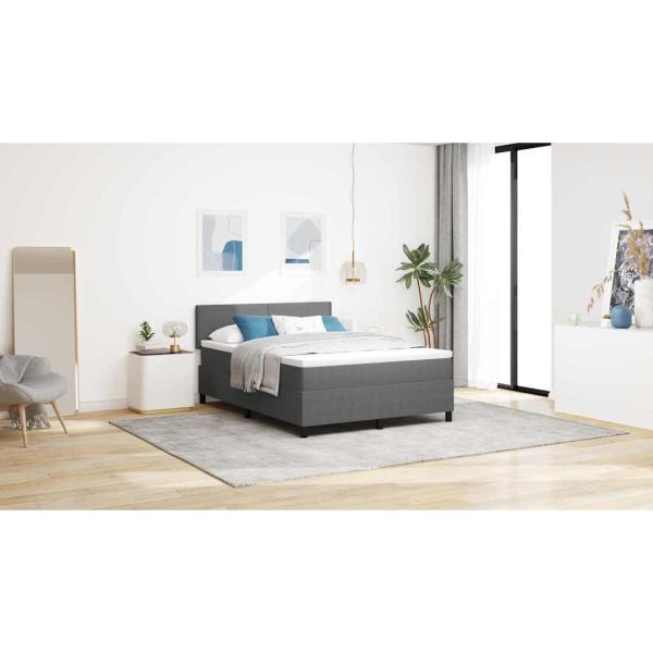 Boxspringbett mit Matratze & LED Licht Grau 160x200 cm Cord-Stoff
