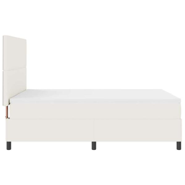 Boxspringbett mit Matratze&LED Creme 140x200 cm Cord-Stoff