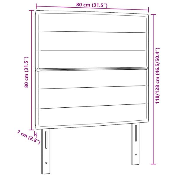 Kopfteil Dunkelgrau Stoff 80 cm Rechteckig Modern