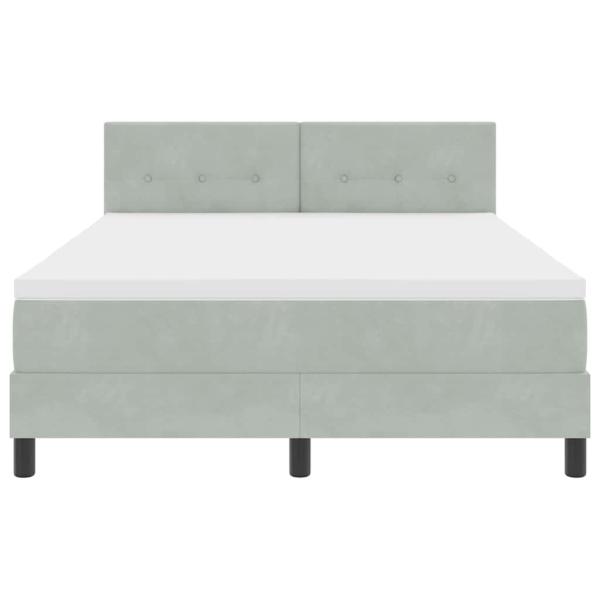 Boxspringbett mit Matratze Hellgrau 160x200 cm Samt