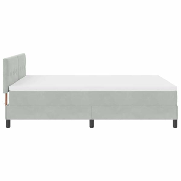 Boxspringbett mit Matratze Hellgrau 160x200 cm Samt