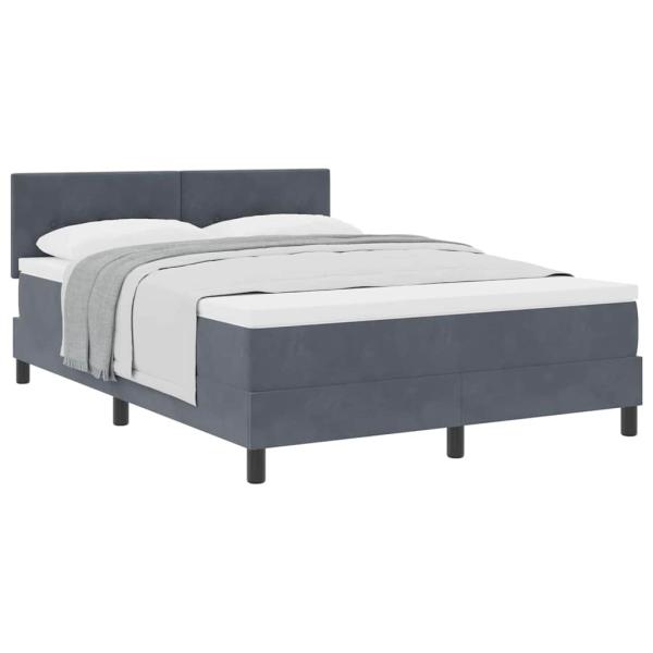 Boxspringbett mit Matratze Dunkelgrau 160x200 cm Samt