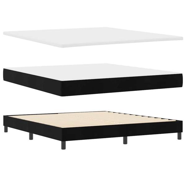 ARDEBO.de - Boxspringbett mit Matratze Schwarz Super King Velvet